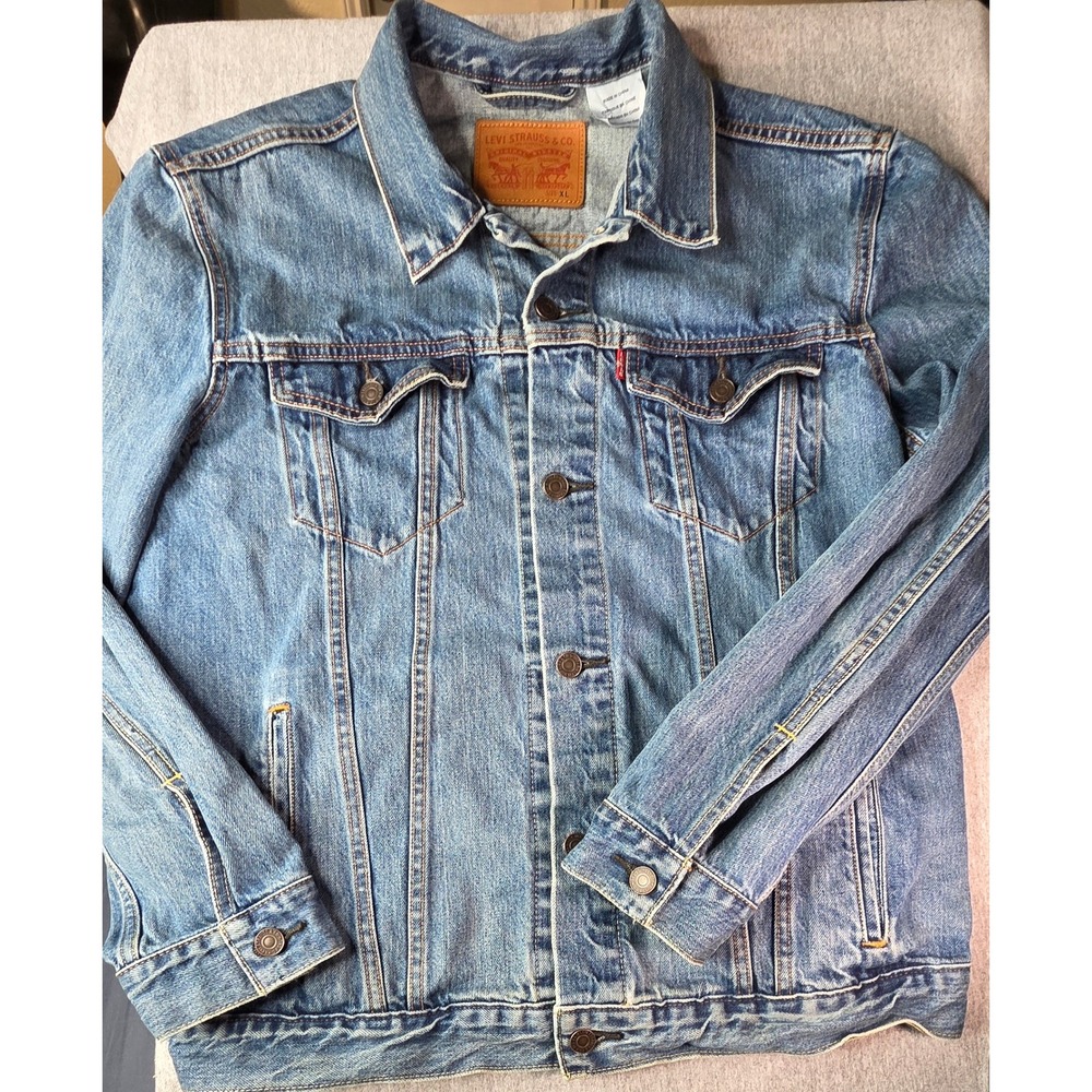 Levis Mens Denim Trucker Jacket XL Blue Medium Wash Cotton 70500-04